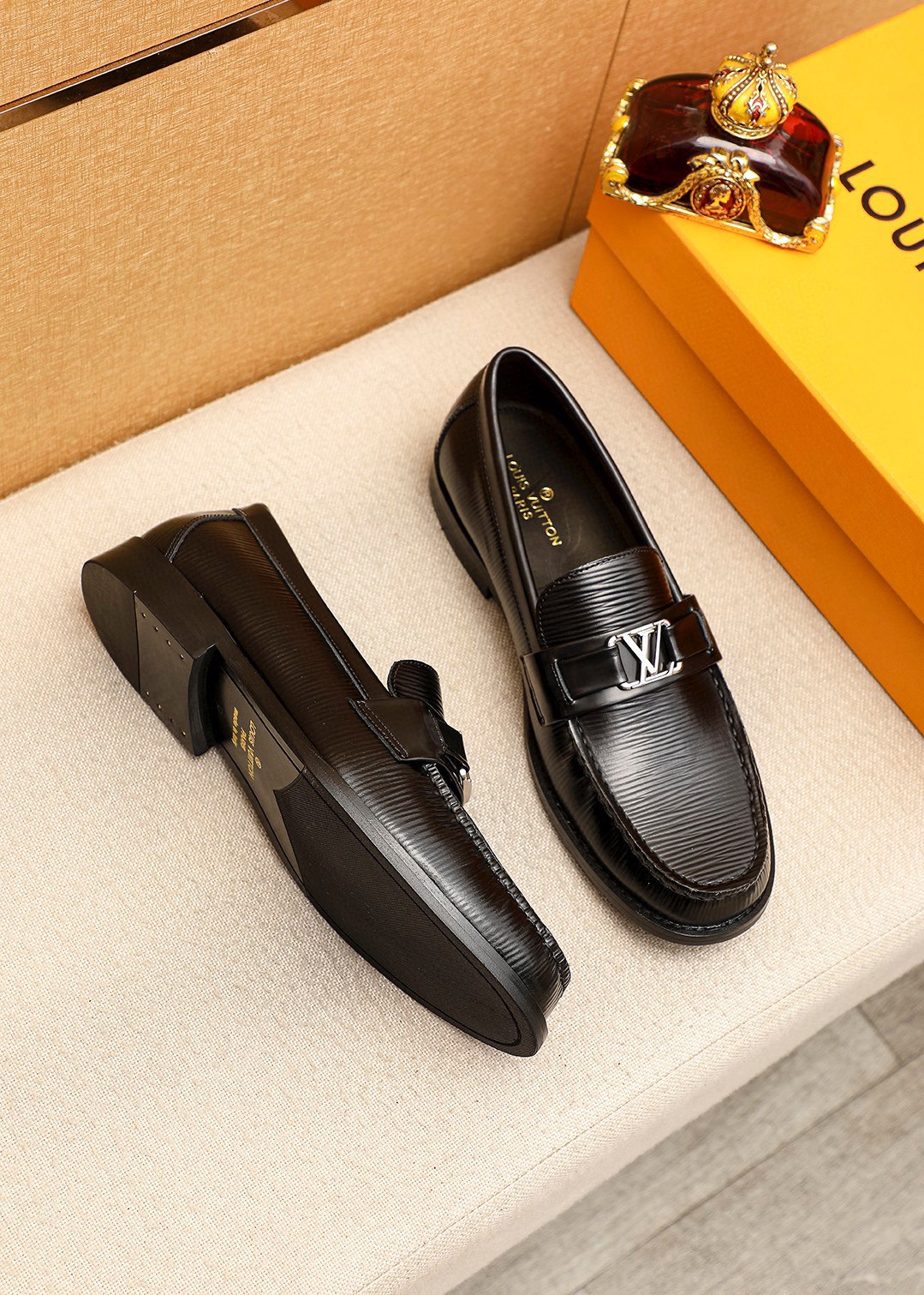 Louis Vuitton Leather Loafers - Black, Leather Upper, Iconic LV Hardware 3 i1742095538 4404 1