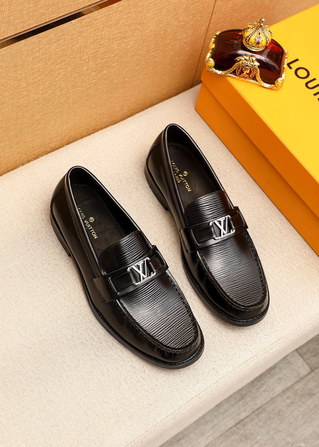 Louis Vuitton Leather Loafers - Black, Leather Upper, Iconic LV Hardware