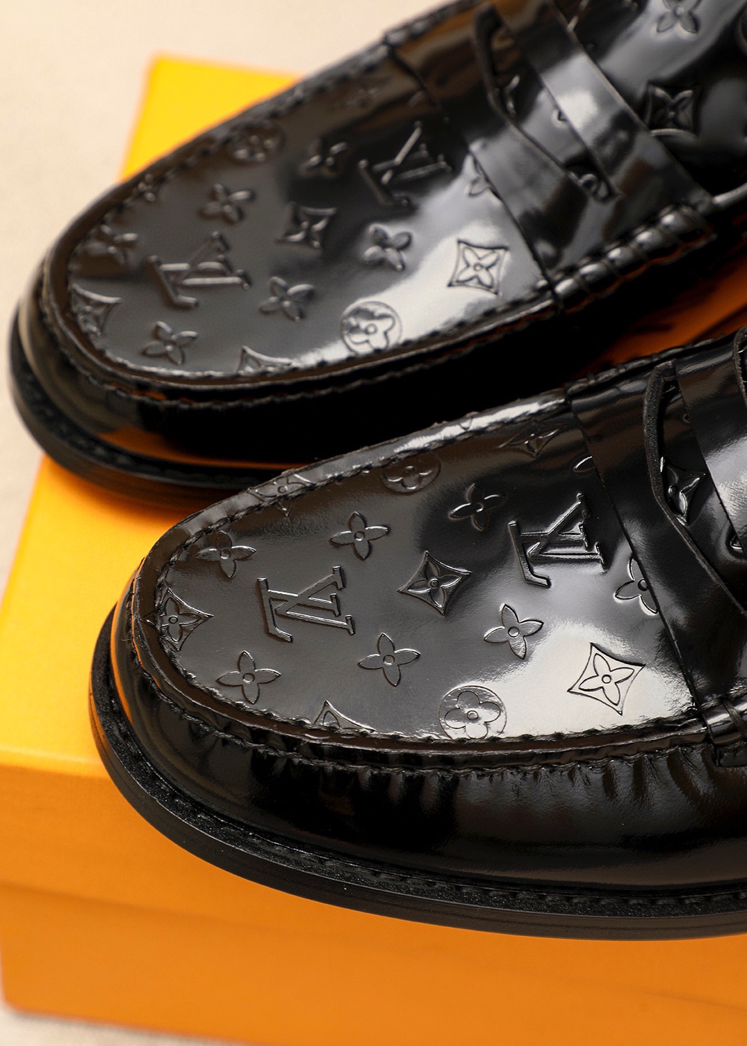 Louis Vuitton Men's Black Leather Loafers with Monogram - Size 38-44 7 i1742095679 1476 5