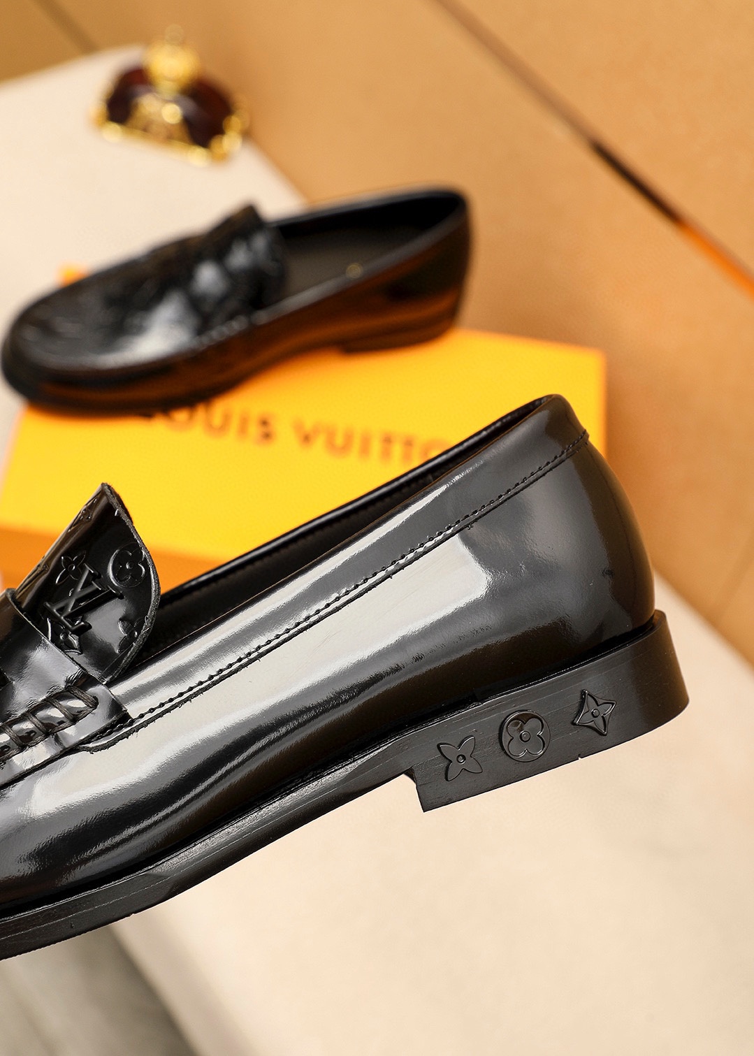 Louis Vuitton Men's Black Leather Loafers with Monogram - Size 38-44 8 i1742095679 5755 6