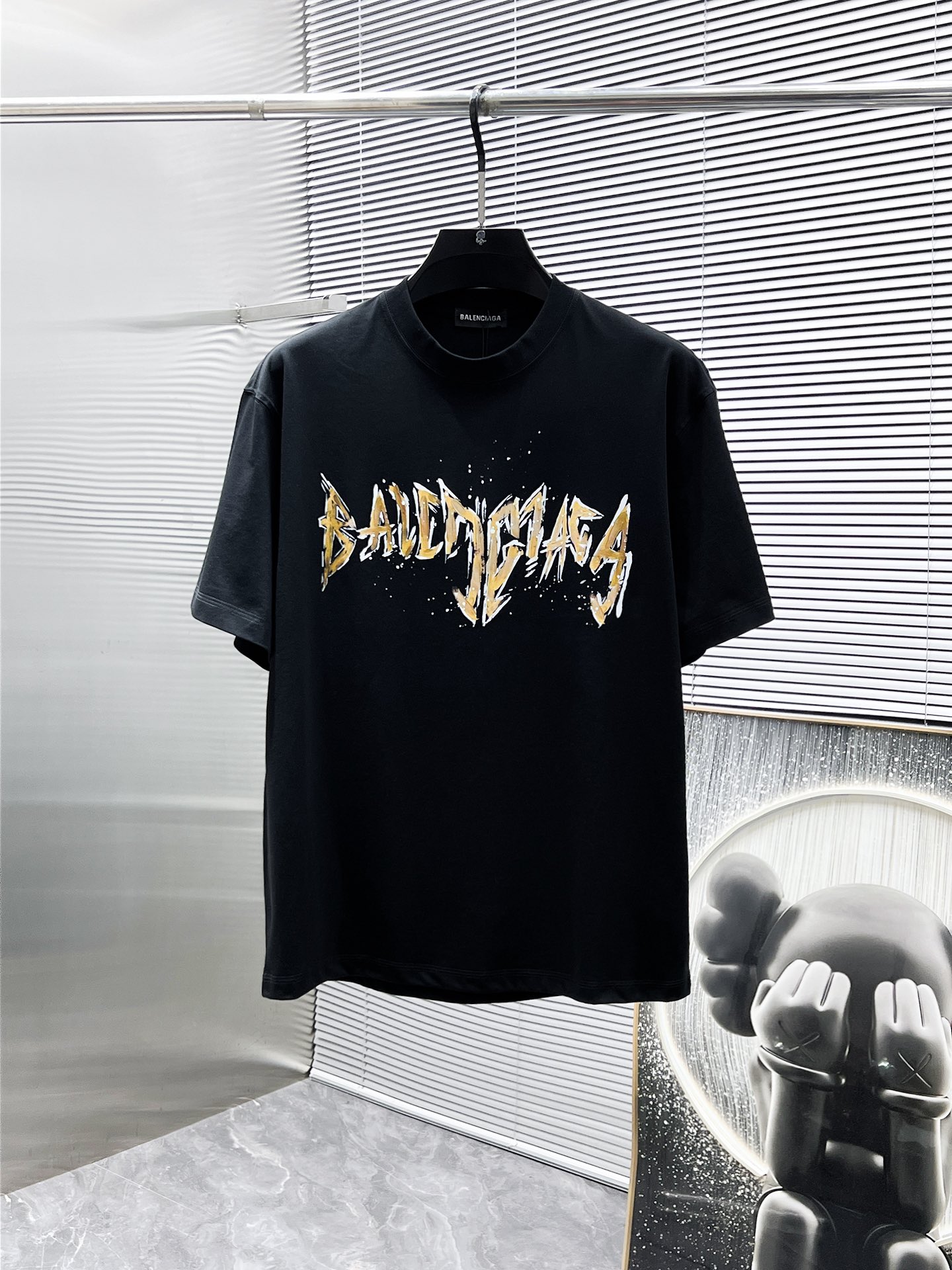 P80 Balenciaga 2026 nuevo cuello redondo, manga corta, camiseta, playera, de alta gama, tejido personalizado de tienda,…