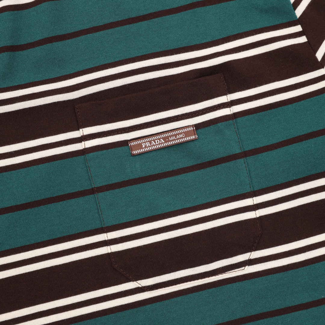 Prada Striped Short Sleeve Shirt: Classic Fashion with Unique Design Elements - 图片 4
