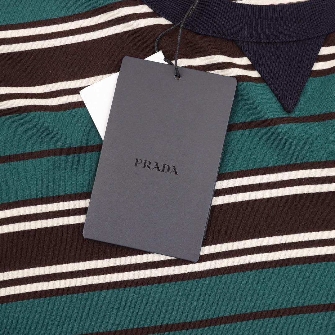 Prada Striped Short Sleeve Shirt: Classic Fashion with Unique Design Elements - 图片 5