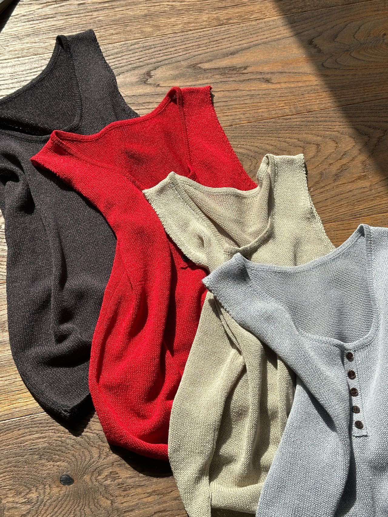 Washi Yarn Knit Tank Top - Breathable, Lightweight, and Skin-Friendly 3 i1742189558 5525 1