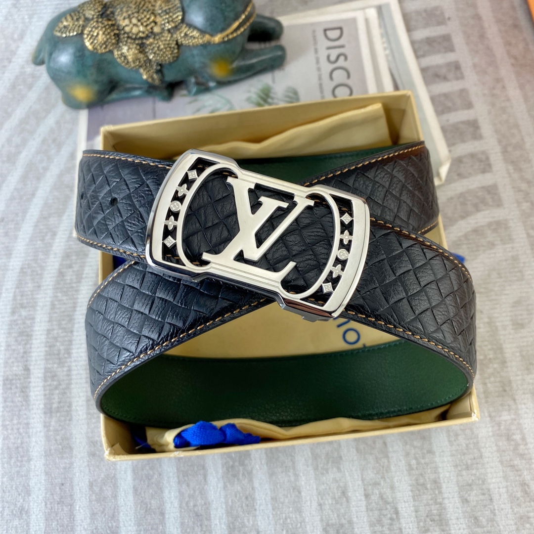 LV💕 特种皮腰带系列 ，原厂五金精品不锈钢扣，手感柔软舒适 宽3.8CM。