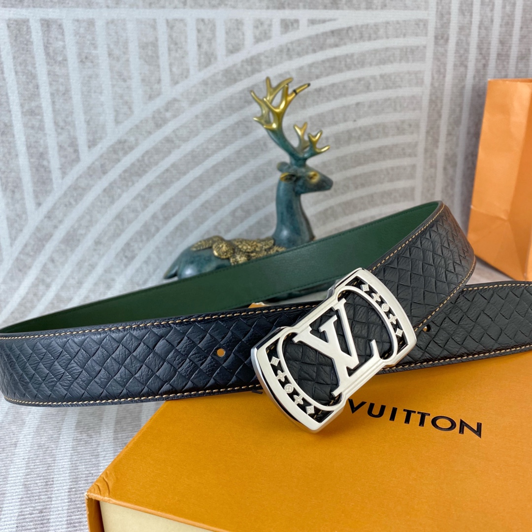 LV💕 特种皮腰带系列 ，原厂五金精品不锈钢扣，手感柔软舒适 宽3.8CM。