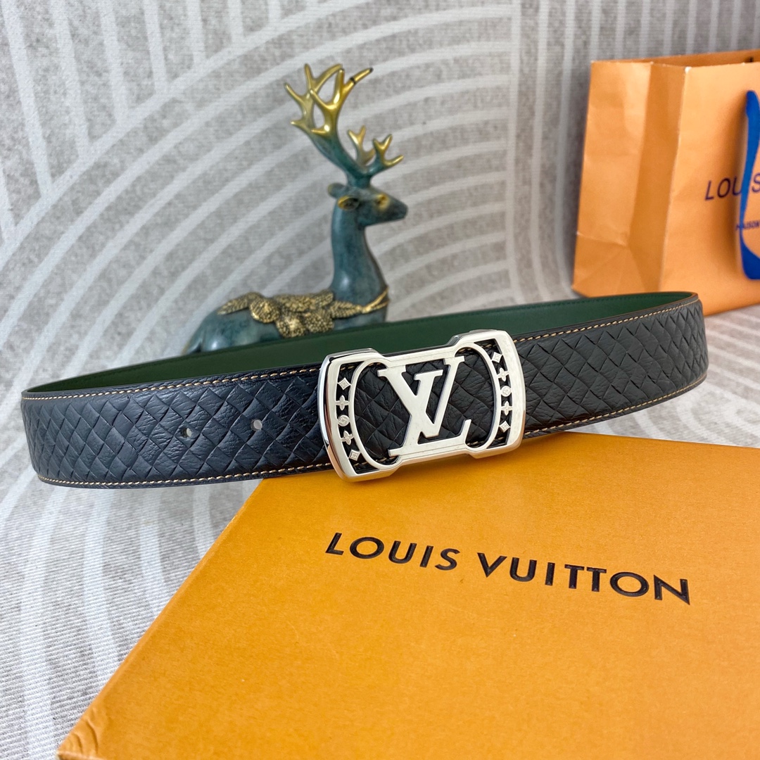 LV💕 特种皮腰带系列 ，原厂五金精品不锈钢扣，手感柔软舒适 宽3.8CM。