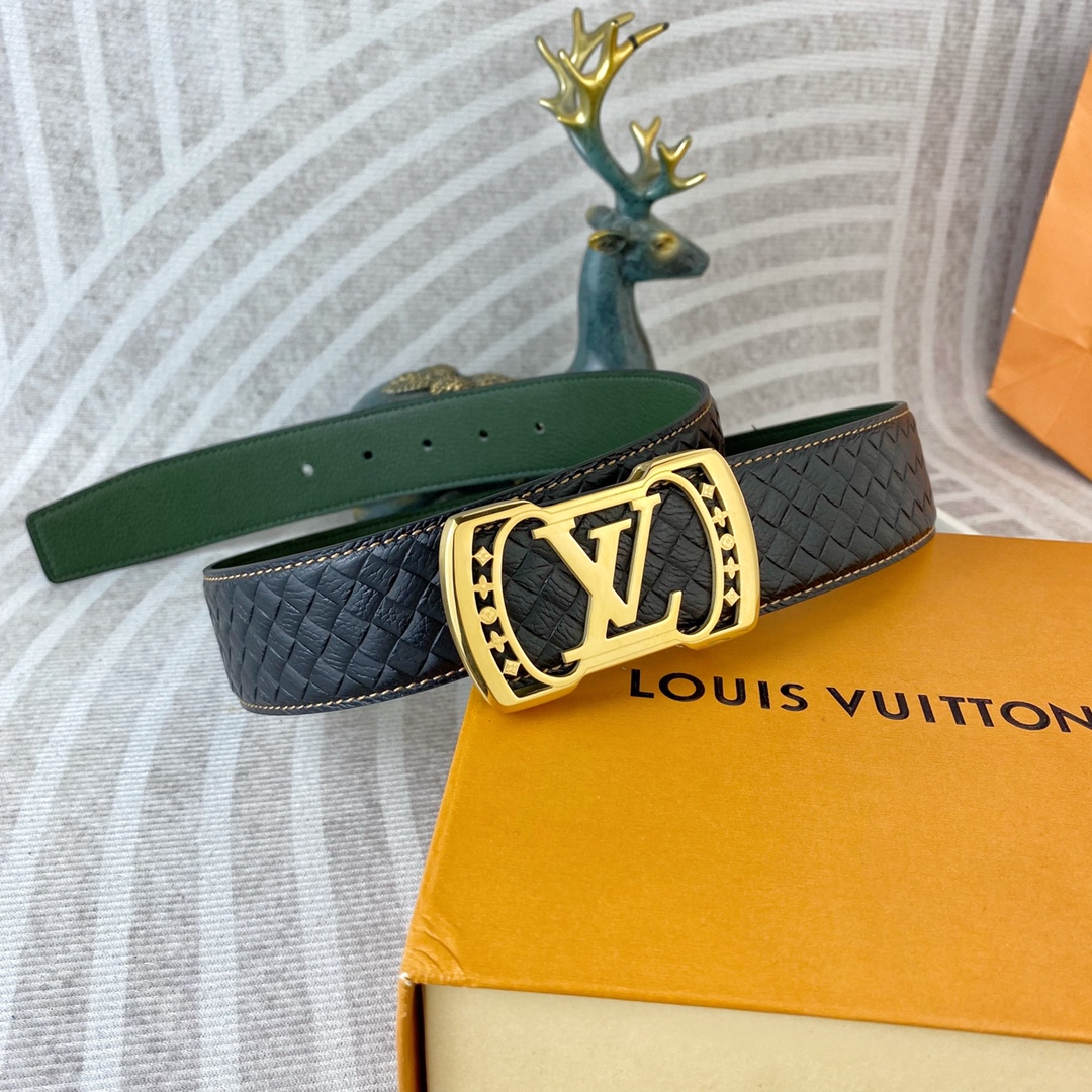 LV💕 特种皮腰带系列 ，原厂五金精品不锈钢扣，手感柔软舒适 宽3.8CM。