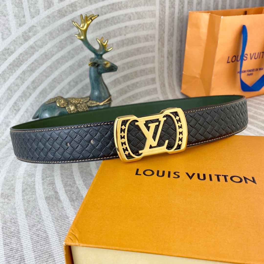 LV💕 特种皮腰带系列 ，原厂五金精品不锈钢扣，手感柔软舒适 宽3.8CM。