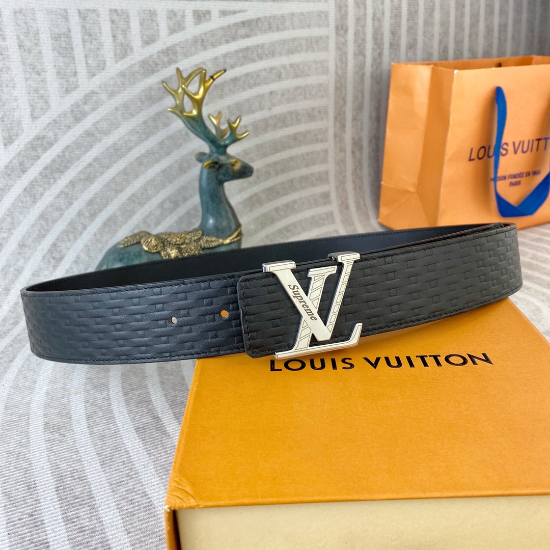 LV💕 特种皮腰带系列 ，原厂五金精品不锈钢扣，手感柔软舒适 宽3.8CM。