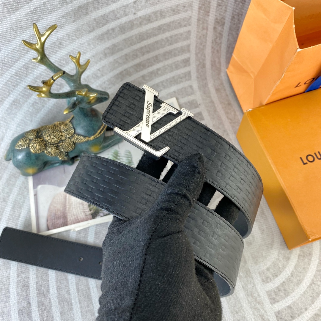 LV💕 特种皮腰带系列 ，原厂五金精品不锈钢扣，手感柔软舒适 宽3.8CM。