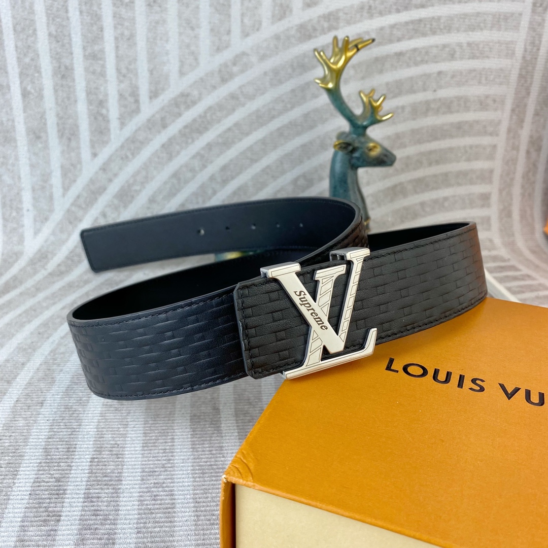 LV💕 特种皮腰带系列 ，原厂五金精品不锈钢扣，手感柔软舒适 宽3.8CM。