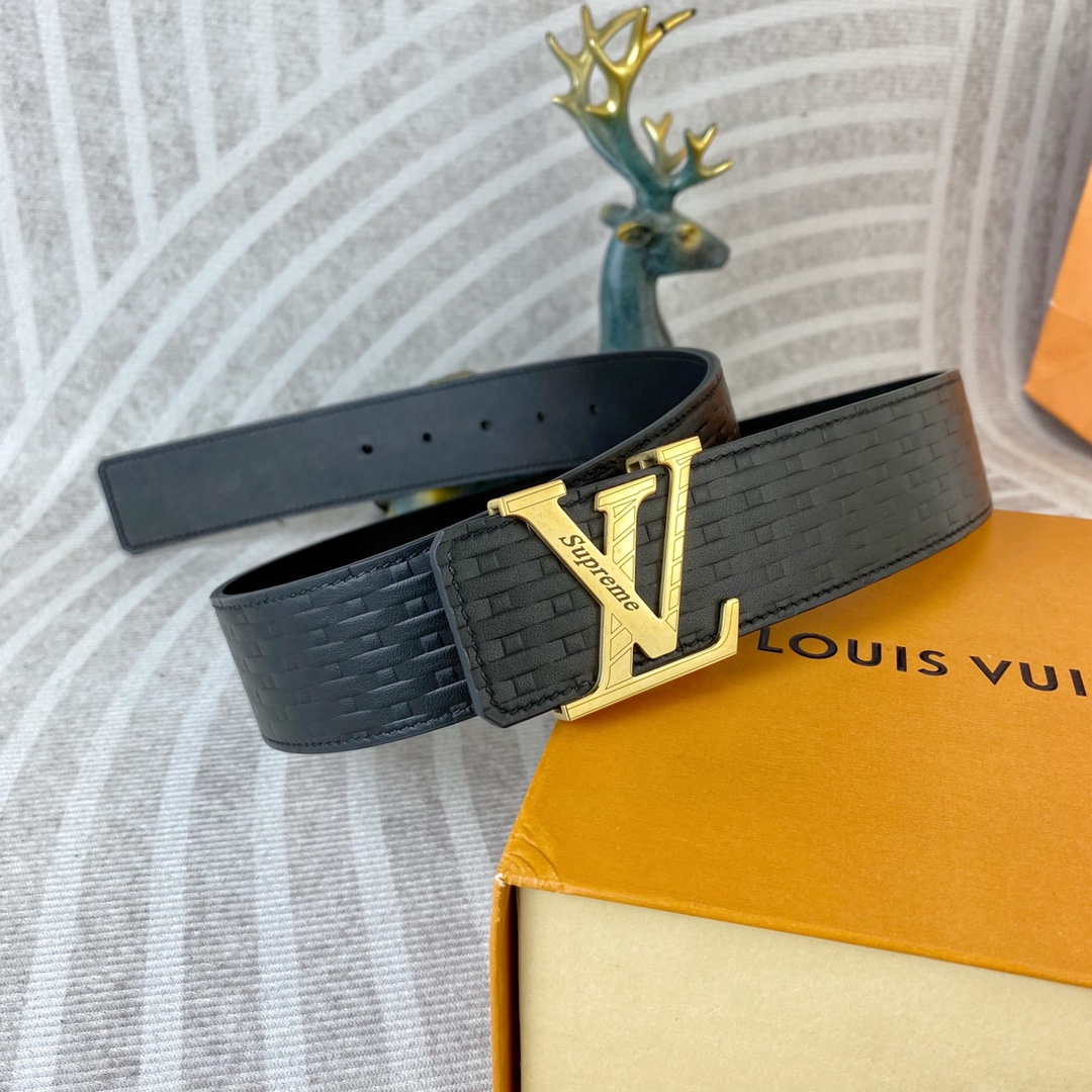 LV💕 特种皮腰带系列 ，原厂五金精品不锈钢扣，手感柔软舒适 宽3.8CM。