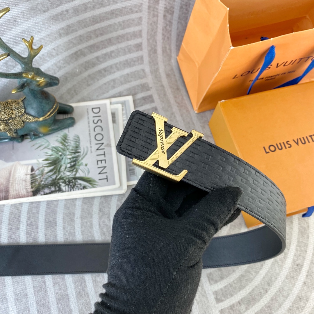 LV💕 特种皮腰带系列 ，原厂五金精品不锈钢扣，手感柔软舒适 宽3.8CM。