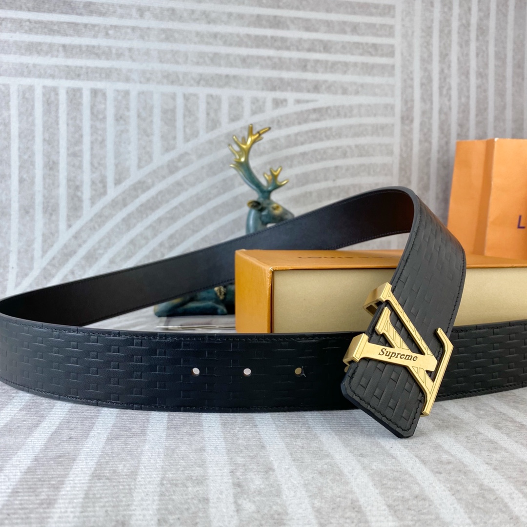 LV💕 特种皮腰带系列 ，原厂五金精品不锈钢扣，手感柔软舒适 宽3.8CM。