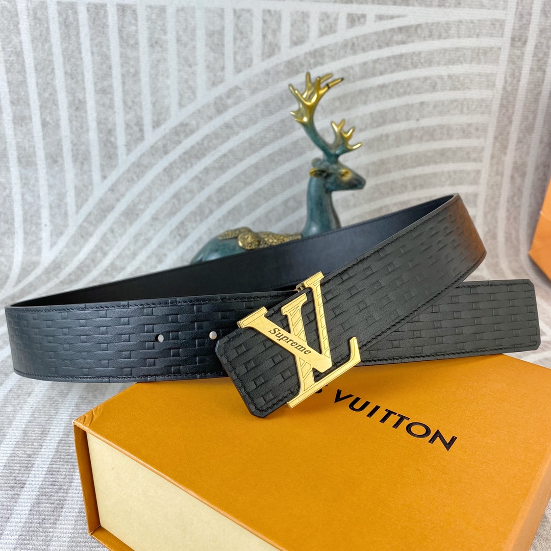 LV💕 特种皮腰带系列 ，原厂五金精品不锈钢扣，手感柔软舒适 宽3.8CM。