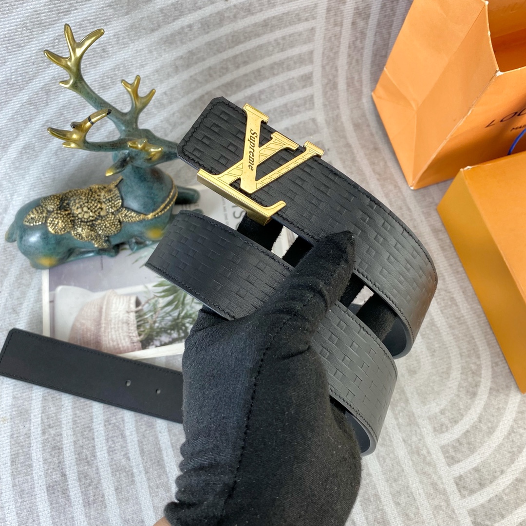 LV💕 特种皮腰带系列 ，原厂五金精品不锈钢扣，手感柔软舒适 宽3.8CM。