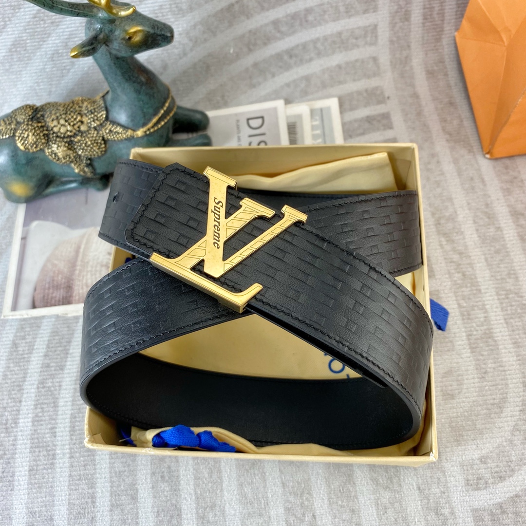 LV💕 特种皮腰带系列 ，原厂五金精品不锈钢扣，手感柔软舒适 宽3.8CM。