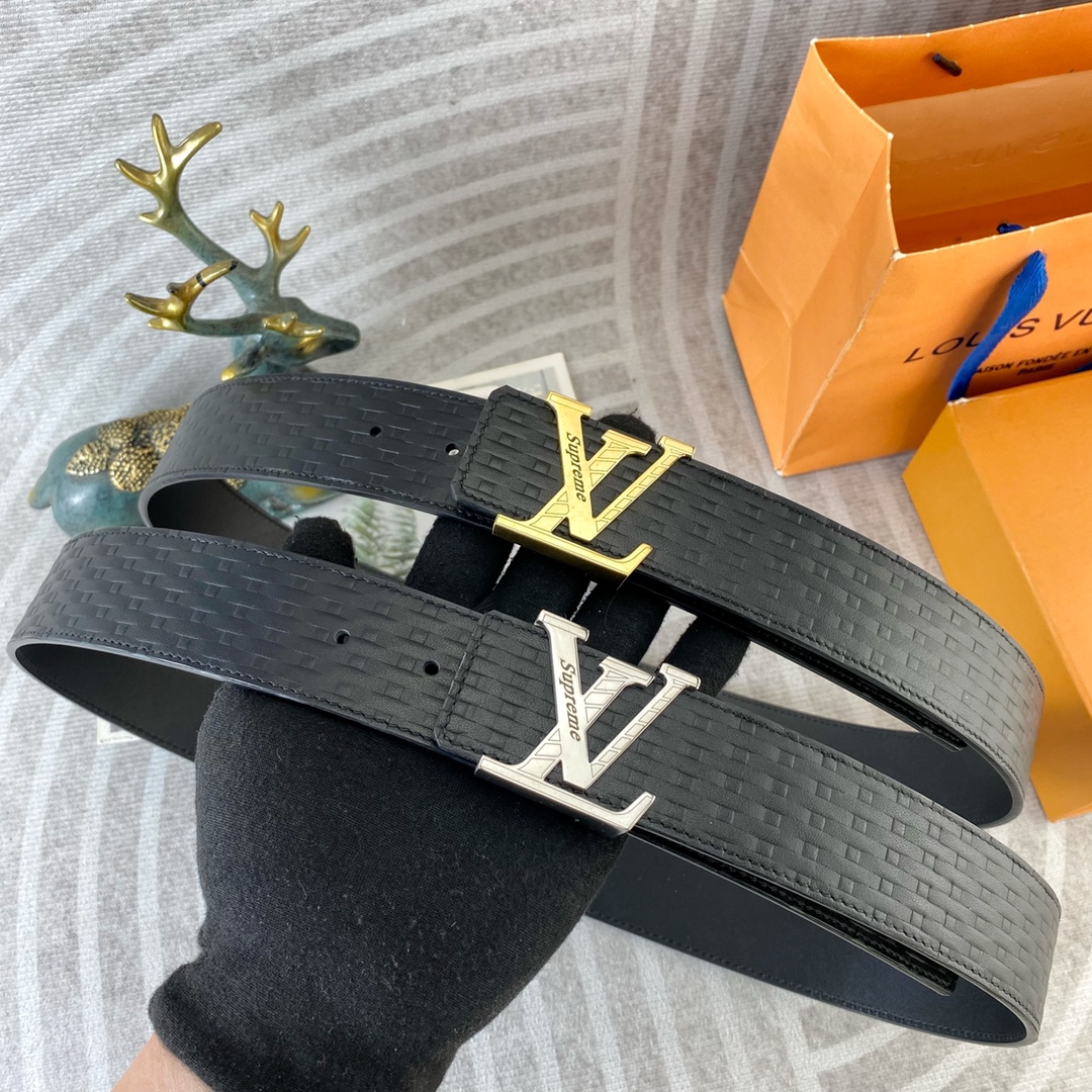 LV💕 特种皮腰带系列 ，原厂五金精品不锈钢扣，手感柔软舒适 宽3.8CM。