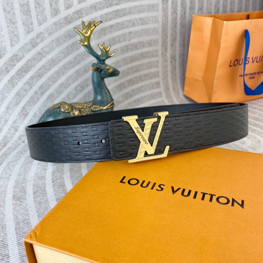 LV💕 特种皮腰带系列 ，原厂五金精品不锈钢扣，手感柔软舒适 宽3.8CM。