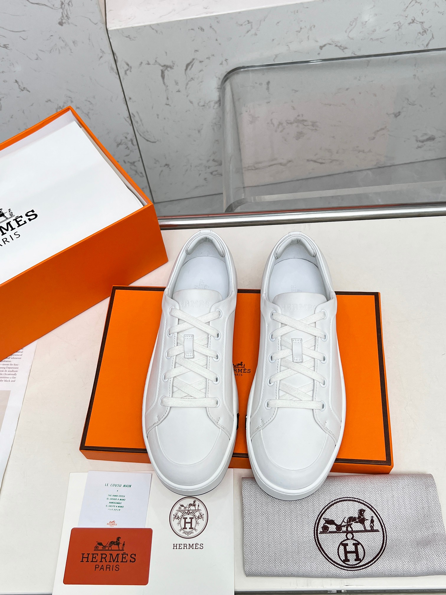 NO:250452,Top version 2025ss Hermès/Hermès Early Spring New Kid casual sneakers are decorated with the iconic 