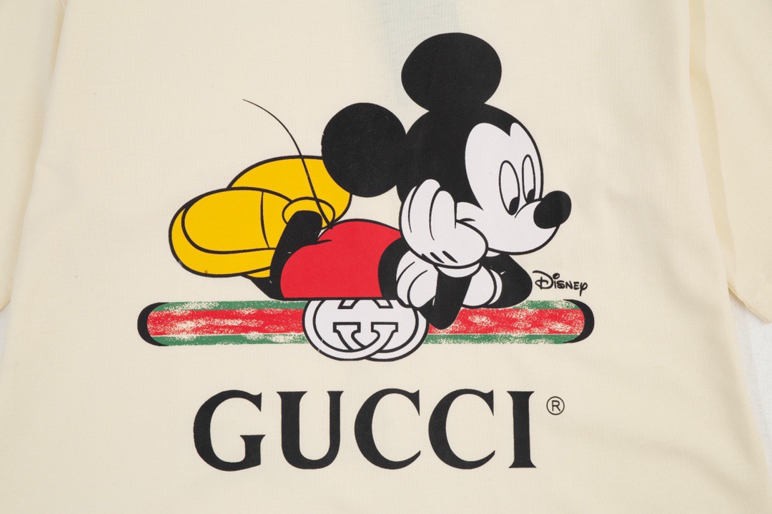 古驰/Gucci x Dsiney 夏季新品 联名款米奇印花圆领短袖T恤