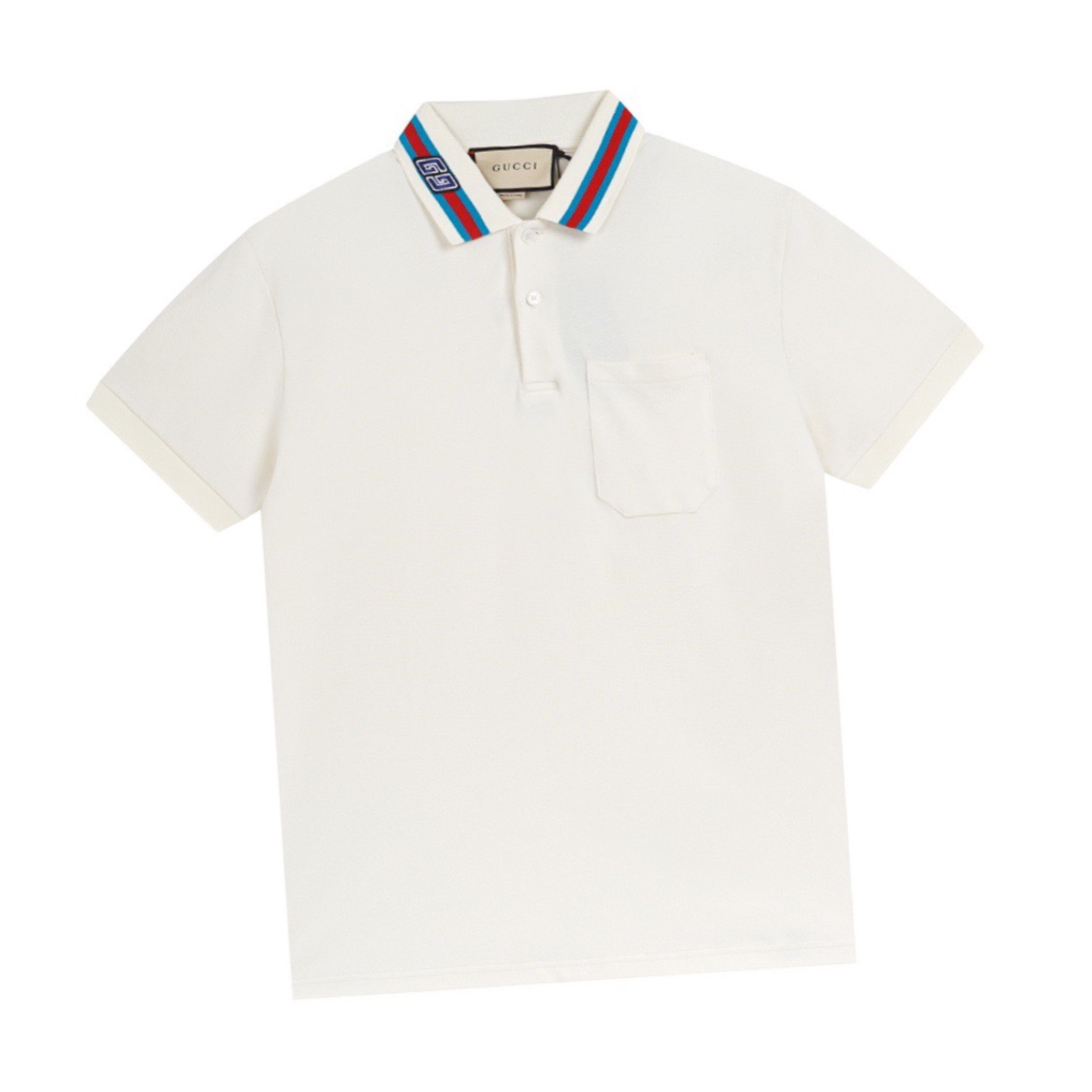 古驰/Gucci 夏季新品 GG章仔刺绣翻领短袖polo衫