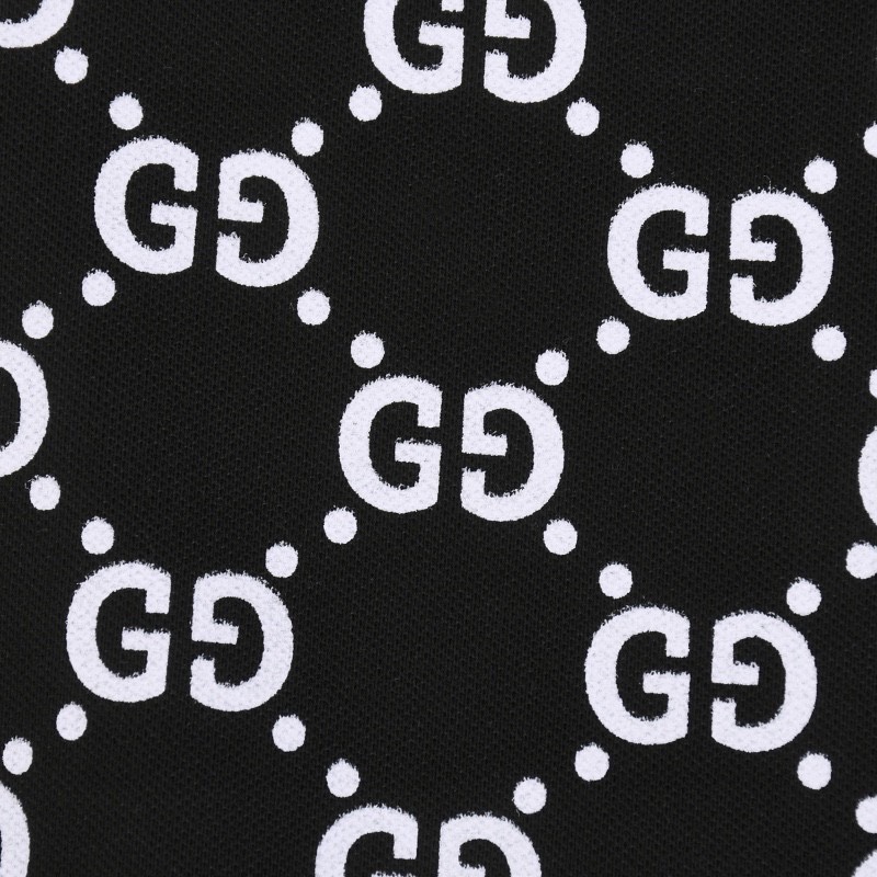 古驰/Gucci 夏季新款 满印小字母印花翻领短袖polo衫