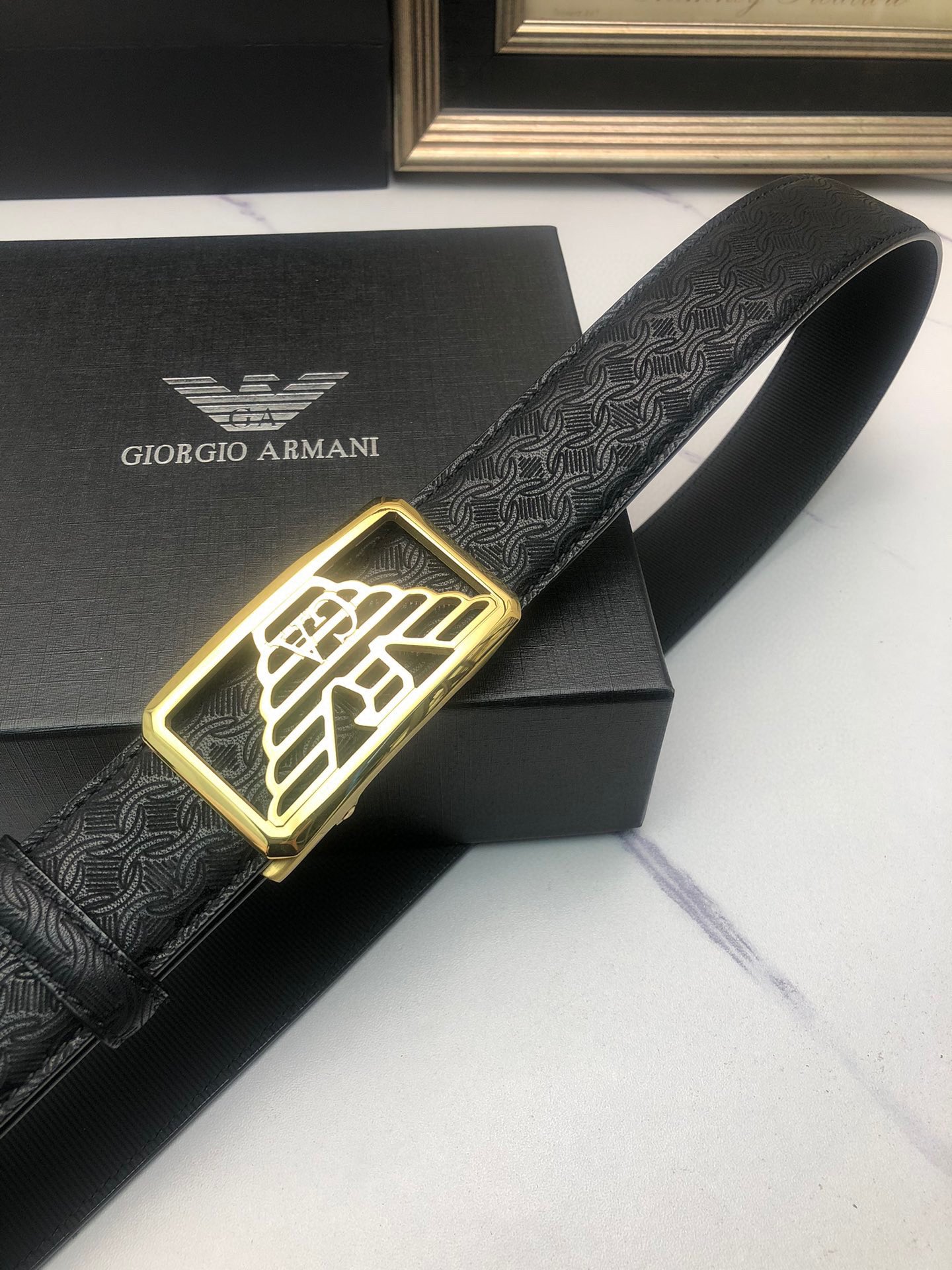 Italian Factory Automatic Cattle-Skin Belt with Inner-Lined Ox-Skin Bottom - 图片 3