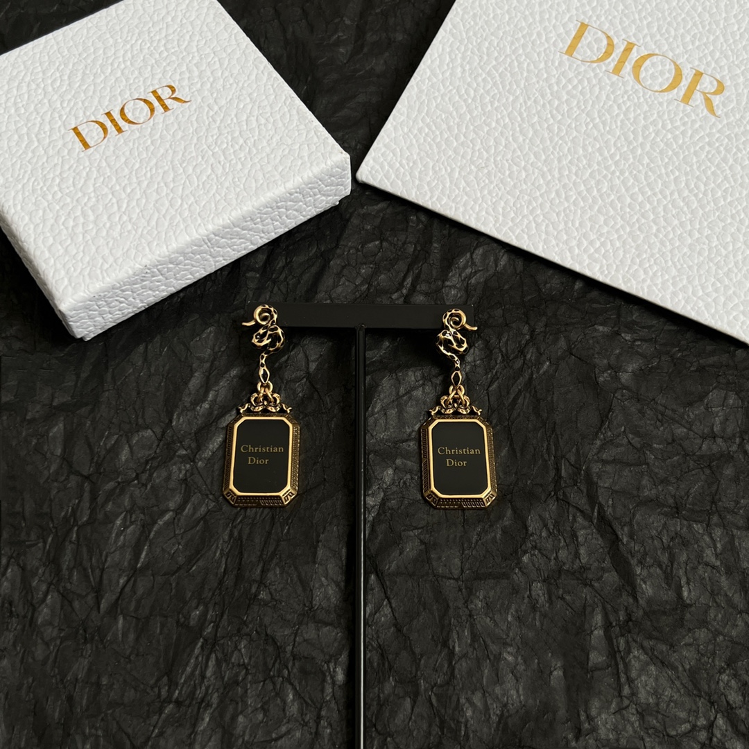 【】 Dior 蛇形吊牌 耳钉 经典 中古奢侈品，古埃及神话的守护蛇变身饰品，它曾作为王室的象征出现在权