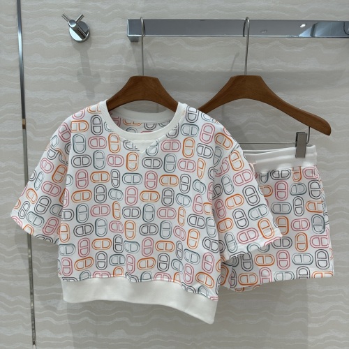 Hermes Chaine d'Ancre Print Jersey Cotton Women's Sport Set, Short Sleeve 1 Hermes Chaine d'Ancre Print Jersey Cotton Women's Sport Set, Short Sleeve