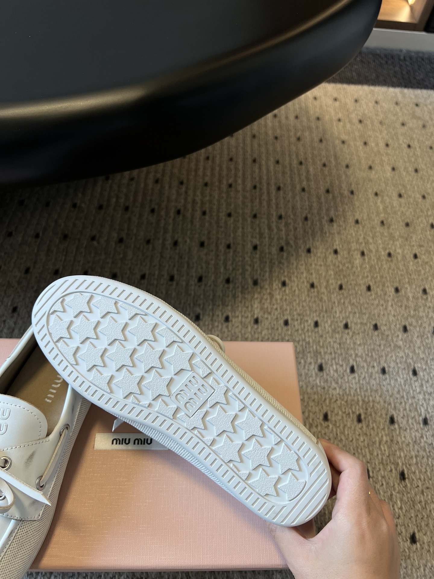 Miu Miu Women's White Leather & Canvas Bow Loafers - Comfortable & Stylish 6 i1742382724 545 3