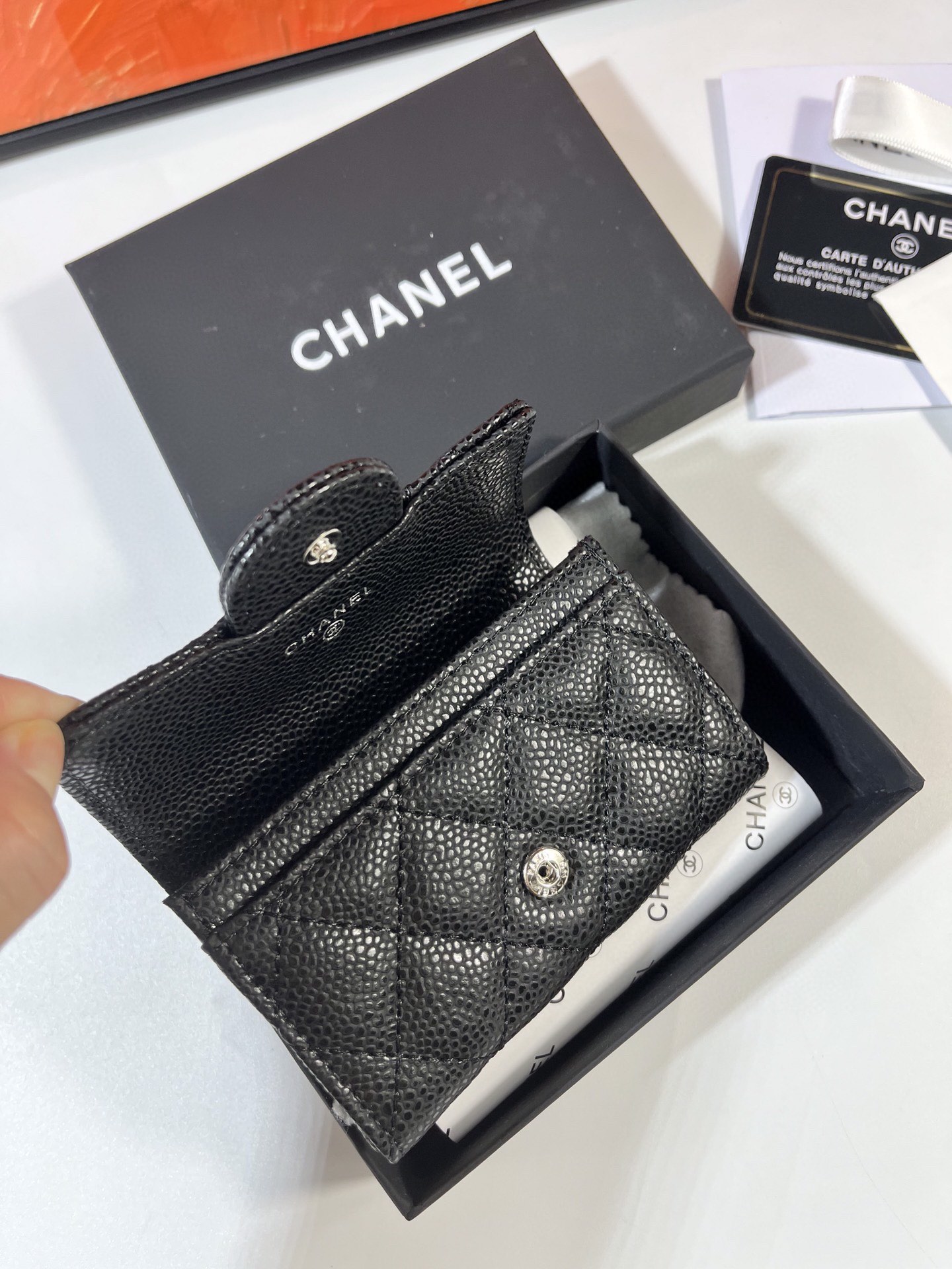 CHANEL cf系列 魚子酱牛皮 カードケース - 実用的なデザイン