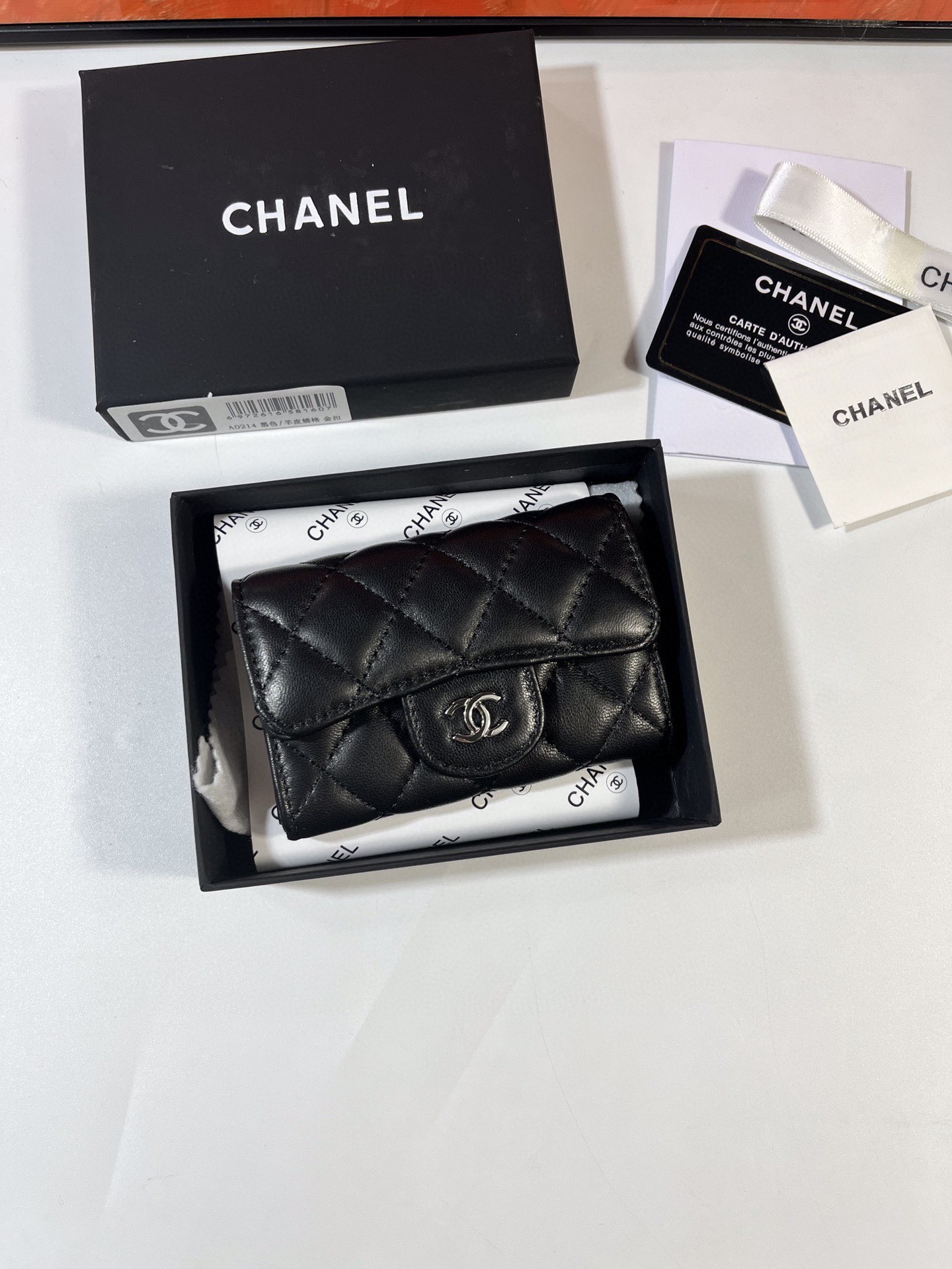 CHANEL cf系列羊皮カードケース - 実用的なカードポケット付き
