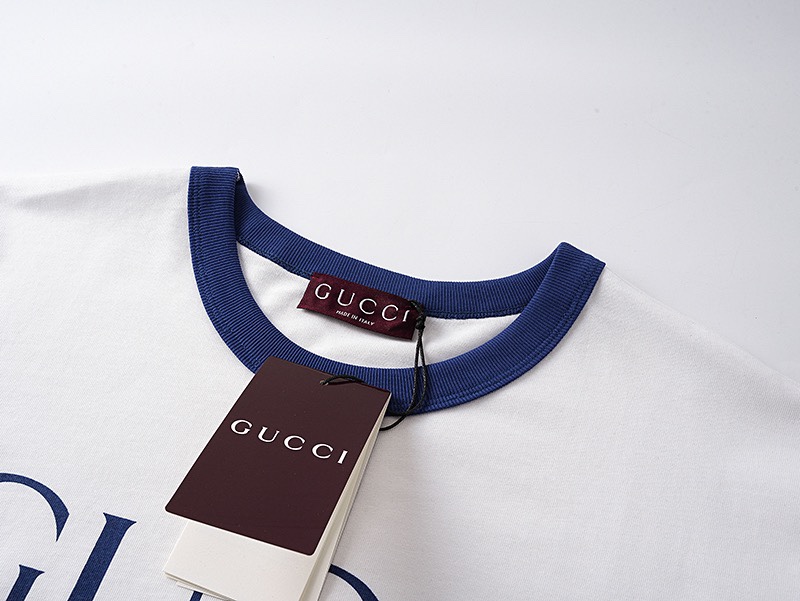 古驰/Gucci 夏季新款 1921行李员徽章印花撞色拼接圆领短袖T恤