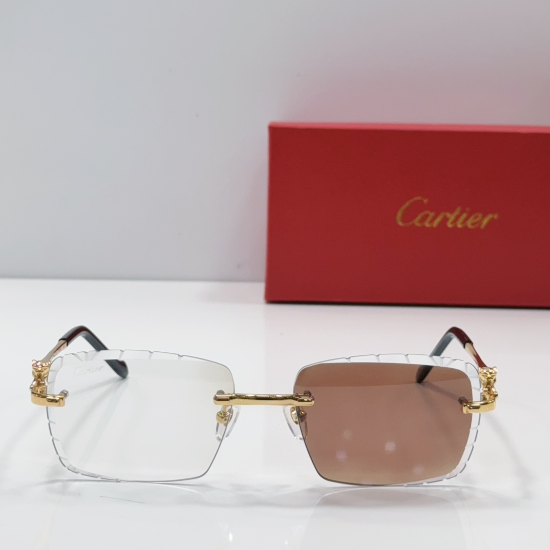 Cartier Rimless Lace Glasses Metal Frame