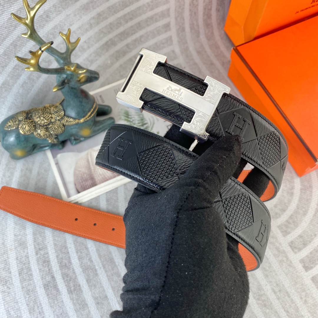 爱马仕💕 特种皮腰带系列 ，原厂五金精品不锈钢扣，手感柔软舒适 宽3.8CM。