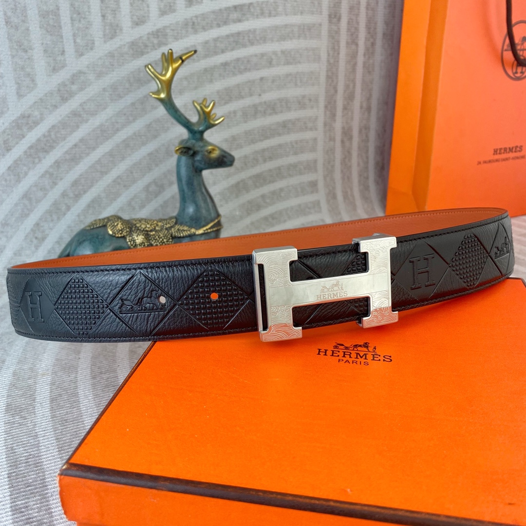 爱马仕💕 特种皮腰带系列 ，原厂五金精品不锈钢扣，手感柔软舒适 宽3.8CM。