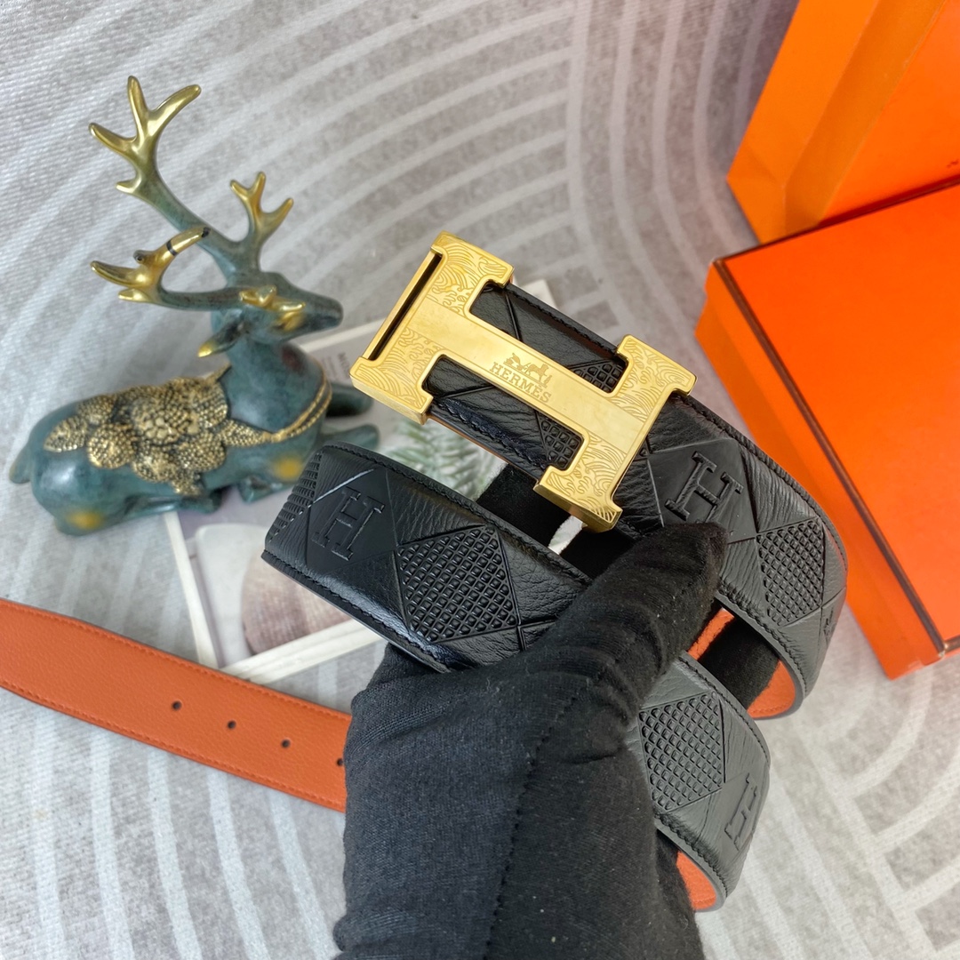 爱马仕💕 特种皮腰带系列 ，原厂五金精品不锈钢扣，手感柔软舒适 宽3.8CM。