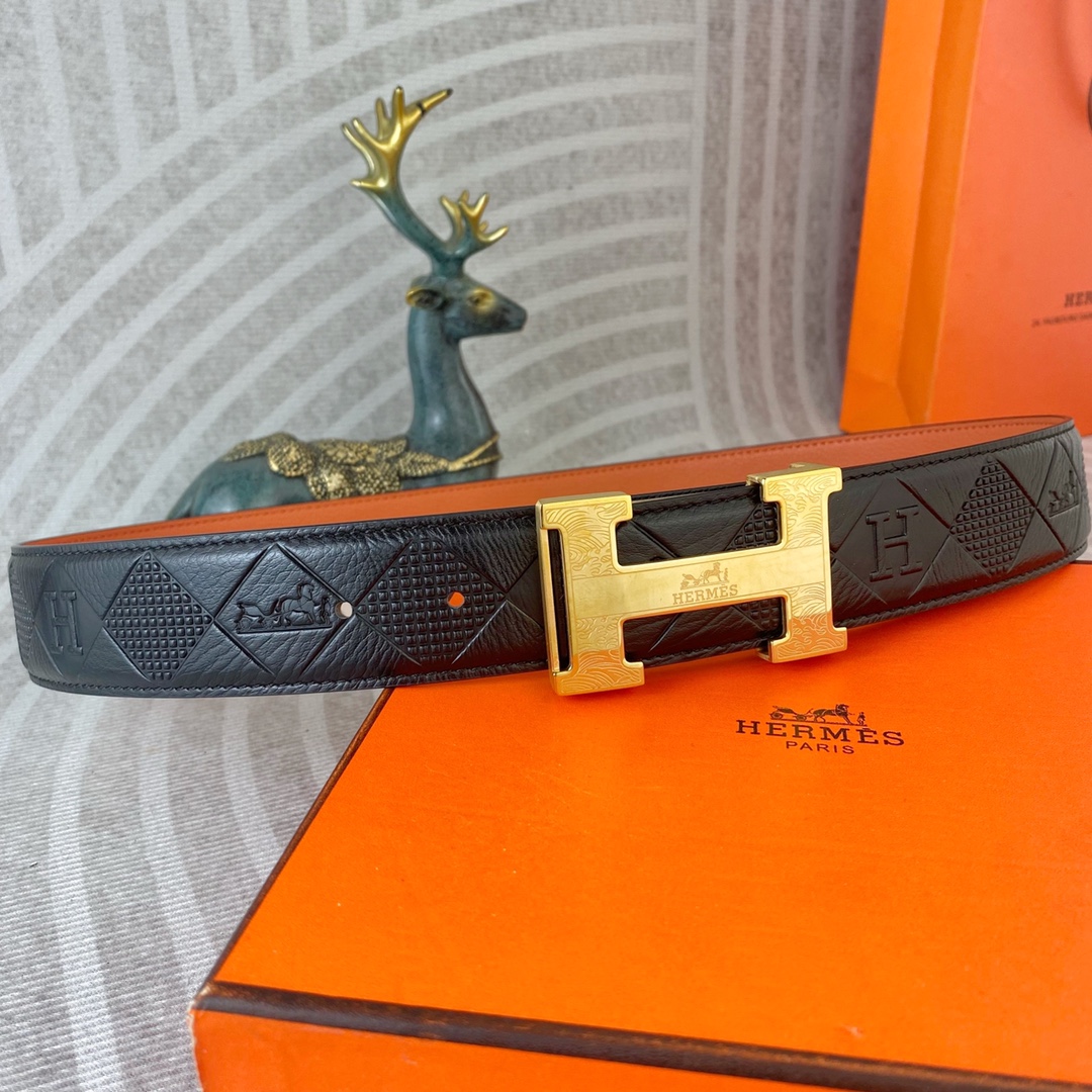 爱马仕💕 特种皮腰带系列 ，原厂五金精品不锈钢扣，手感柔软舒适 宽3.8CM。