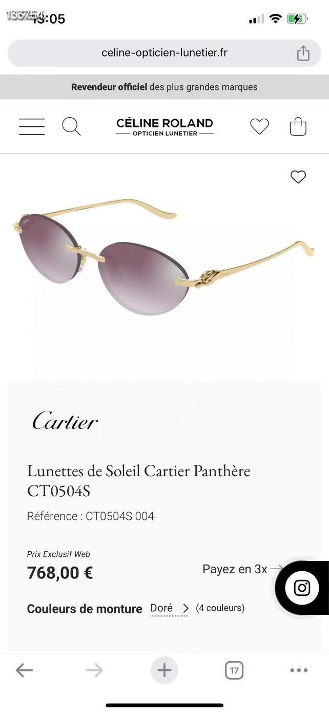  ‼️Cartie*✨✨✨MODEL：CT0504S✨✨✨SIZE：61口14-137✨✨