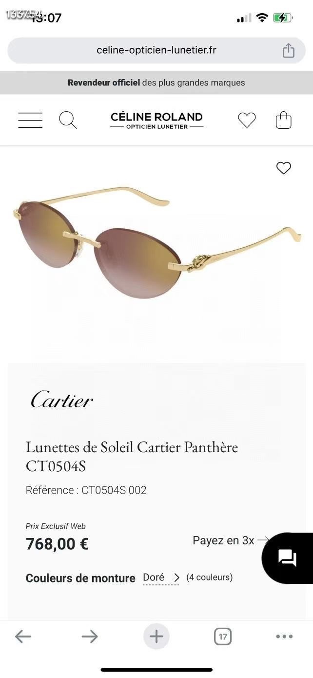  ‼️ 模特图 Cartie*✨✨✨MODEL：CT0504S✨✨✨SIZE：61口14-137✨✨