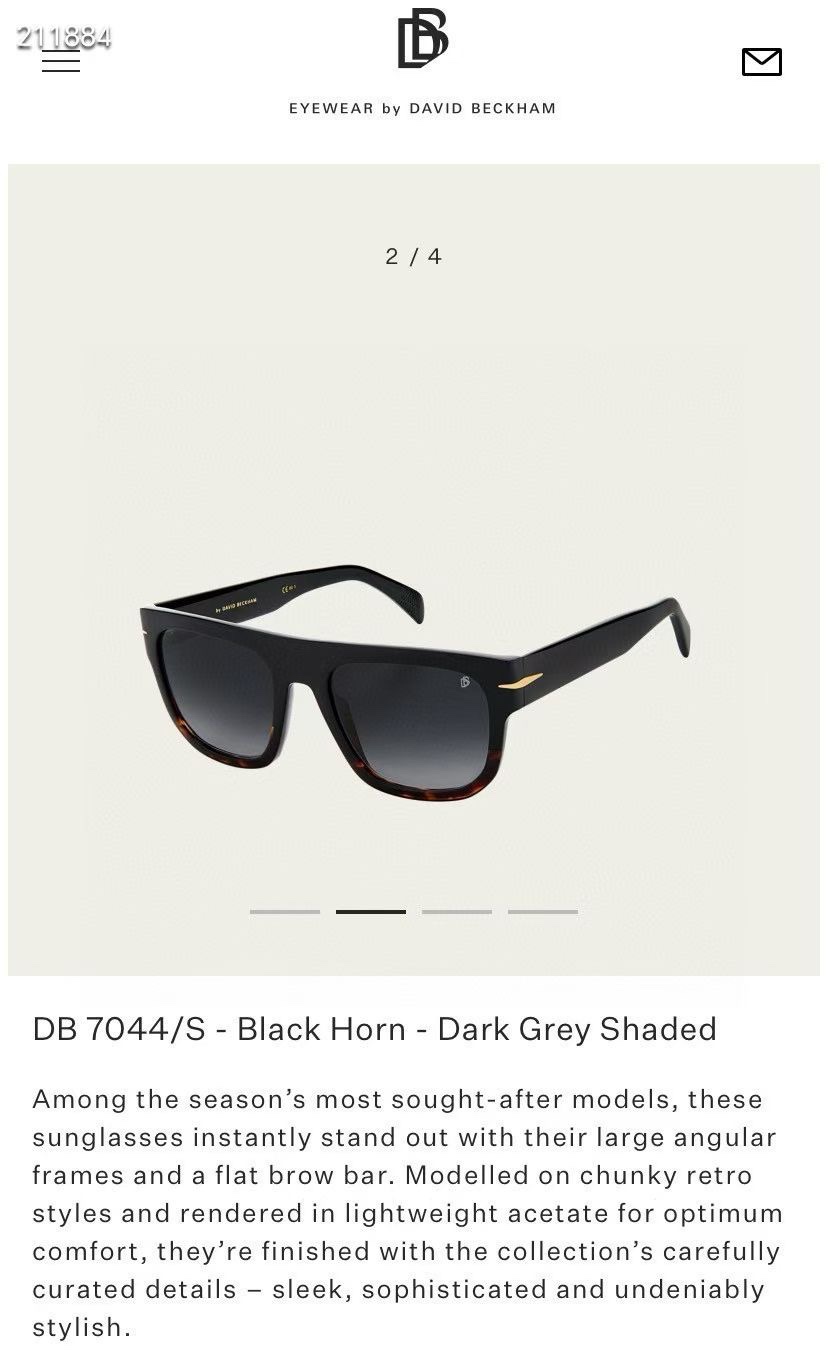 ‼️ 官网图 DAVID BECKHA*✨✨✨MODEL：DB 7044/S✨✨✨SIZE：54口20-