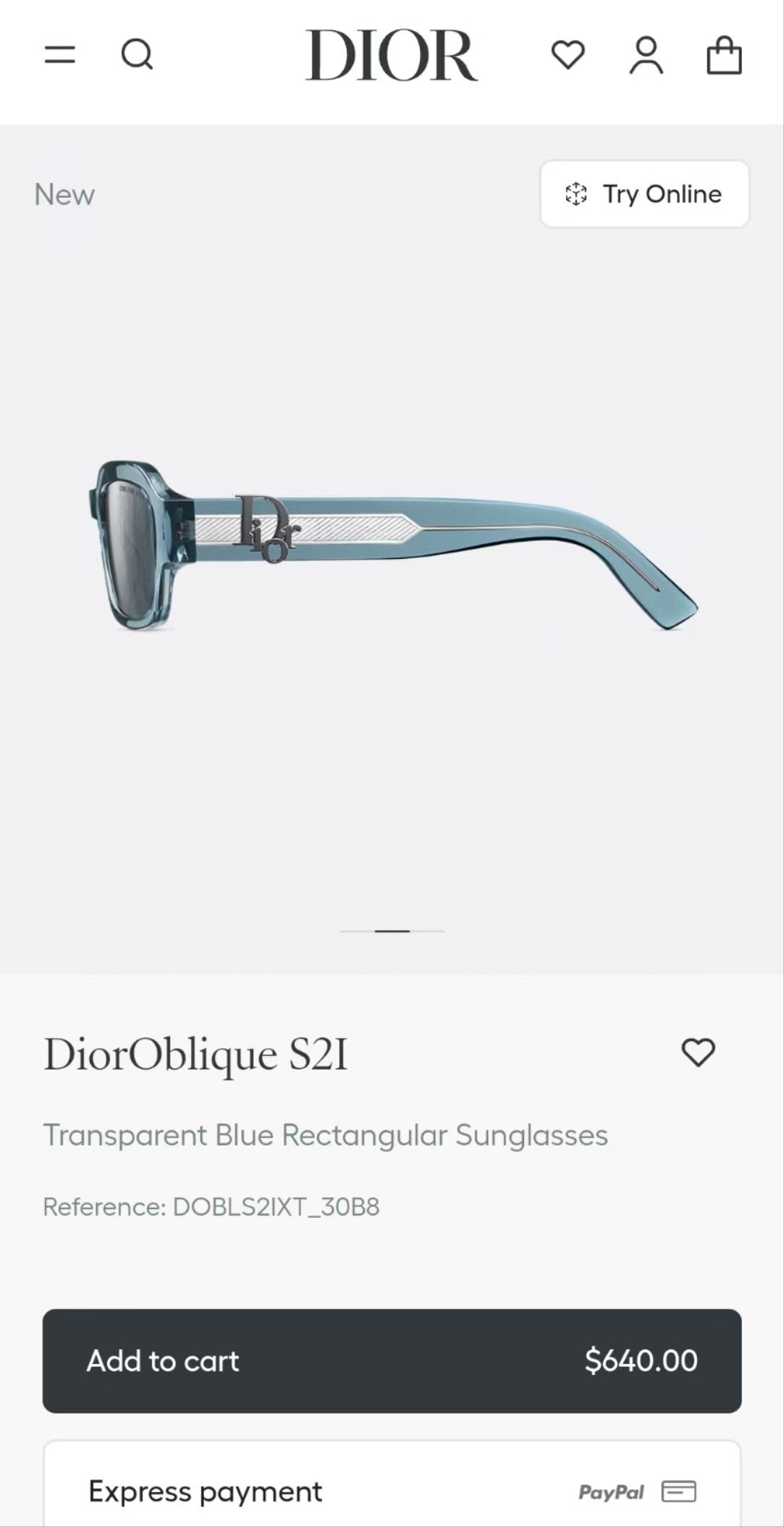  ‼️ 官网图 DIOR
MODEL：DiorOblique  S2I
SIZE：52口21-145