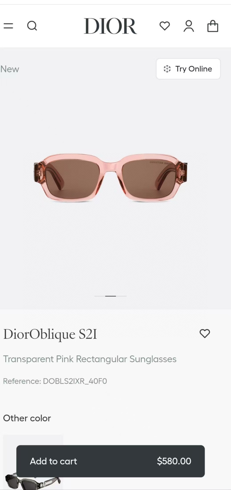  ‼️ 官网图 DIOR
MODEL：DiorOblique  S2I
SIZE：52口21-145