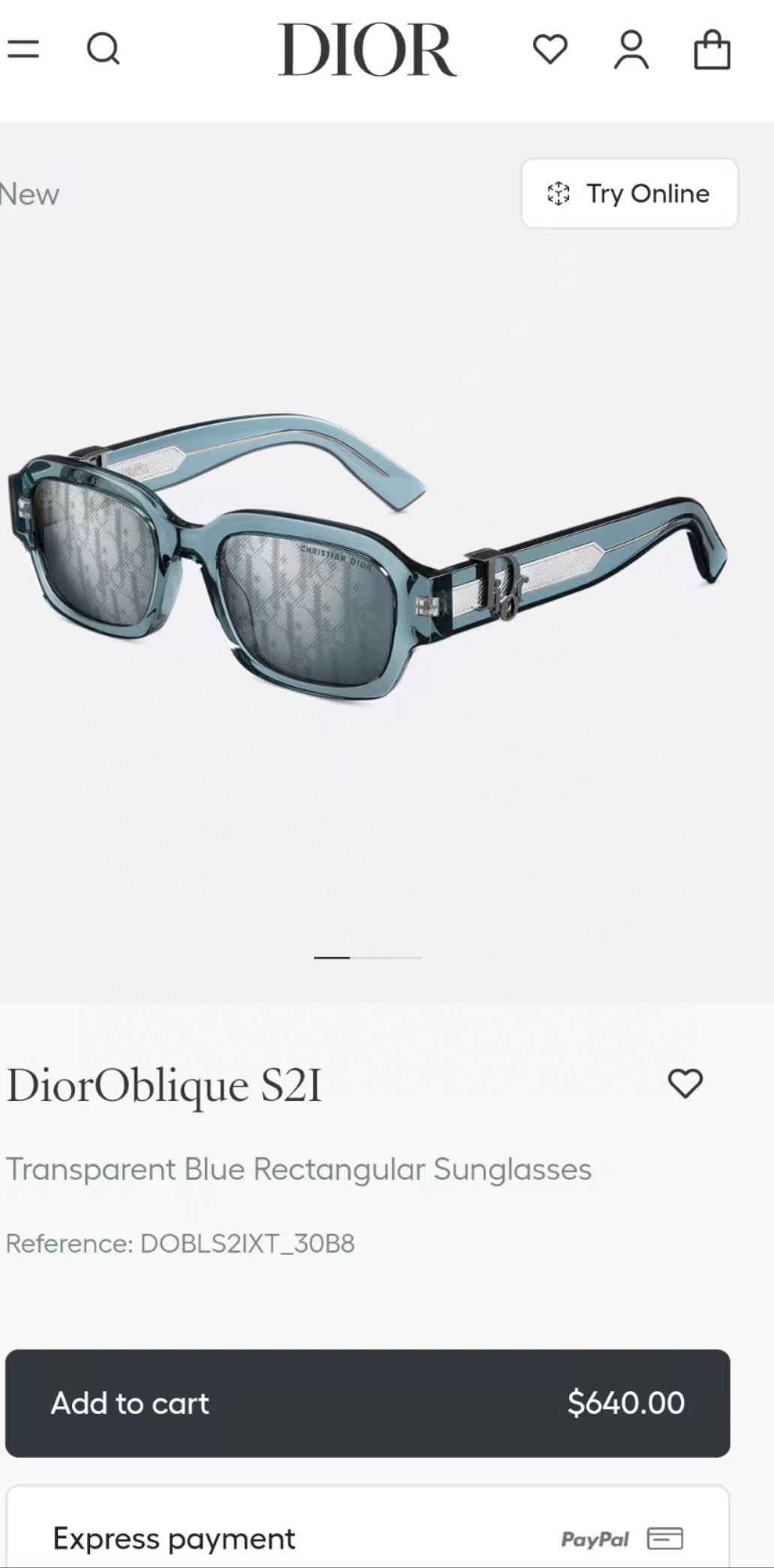  ‼️ 官网图 DIOR
MODEL：DiorOblique  S2I
SIZE：52口21-145
