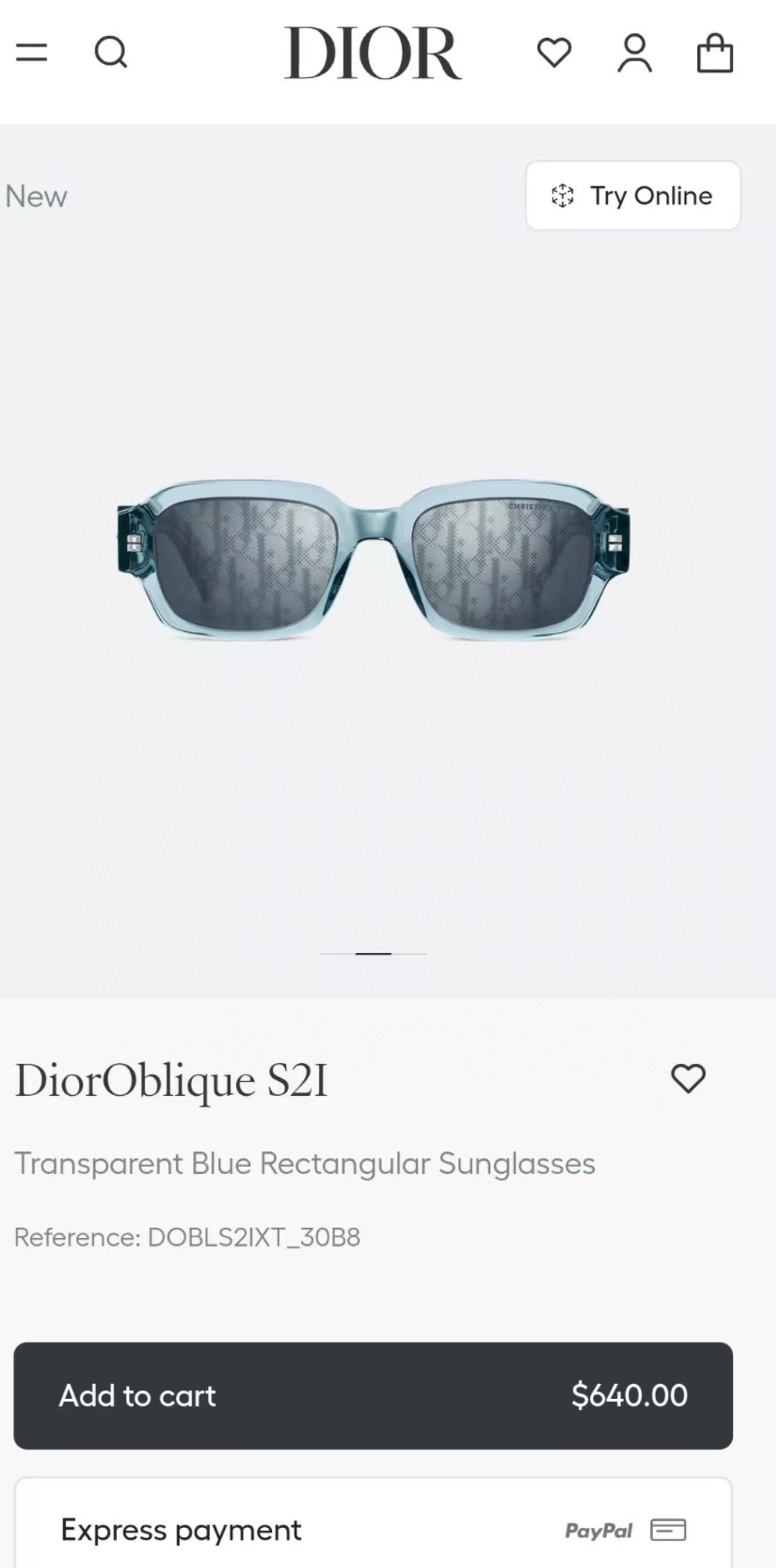  ‼️ 官网图 DIOR
MODEL：DiorOblique  S2I
SIZE：52口21-145