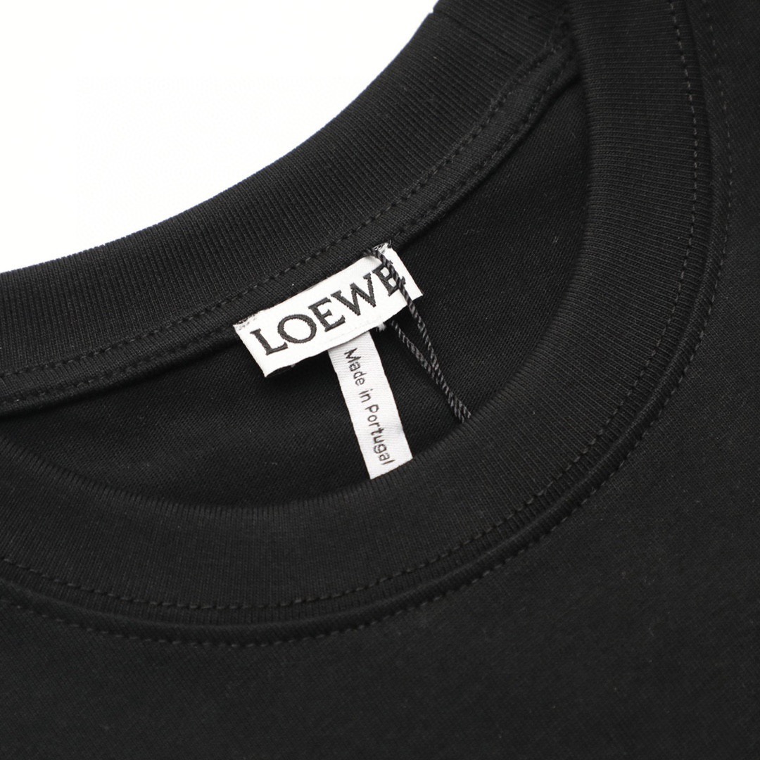 罗意威/Loewe 夏季新款 错位logo拼色刺绣刺绣圆领短袖T恤