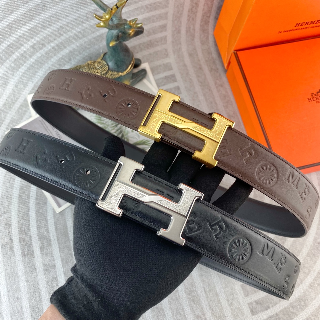 爱马仕💕 特种皮腰带系列 ，原厂五金精品不锈钢扣，手感柔软舒适 宽3.8CM。