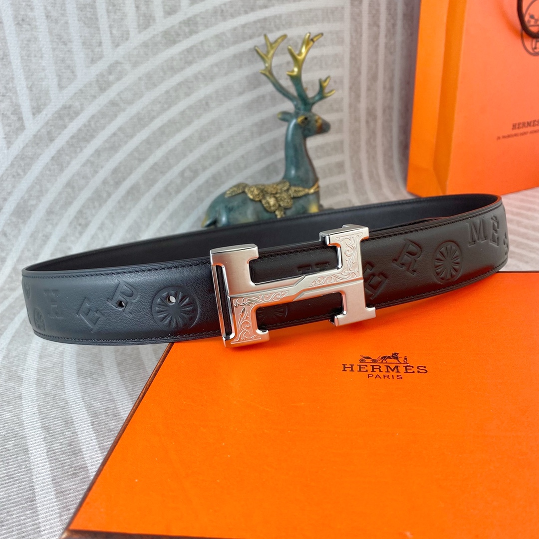 爱马仕💕 特种皮腰带系列 ，原厂五金精品不锈钢扣，手感柔软舒适 宽3.8CM。